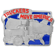 Truckers Move America Enameled Belt Buckle